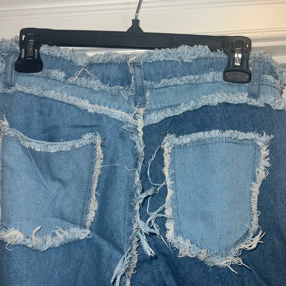 Empty Soda two-toned denim patchwork jeans, NEW high waisted size L - Picture 5 of 5